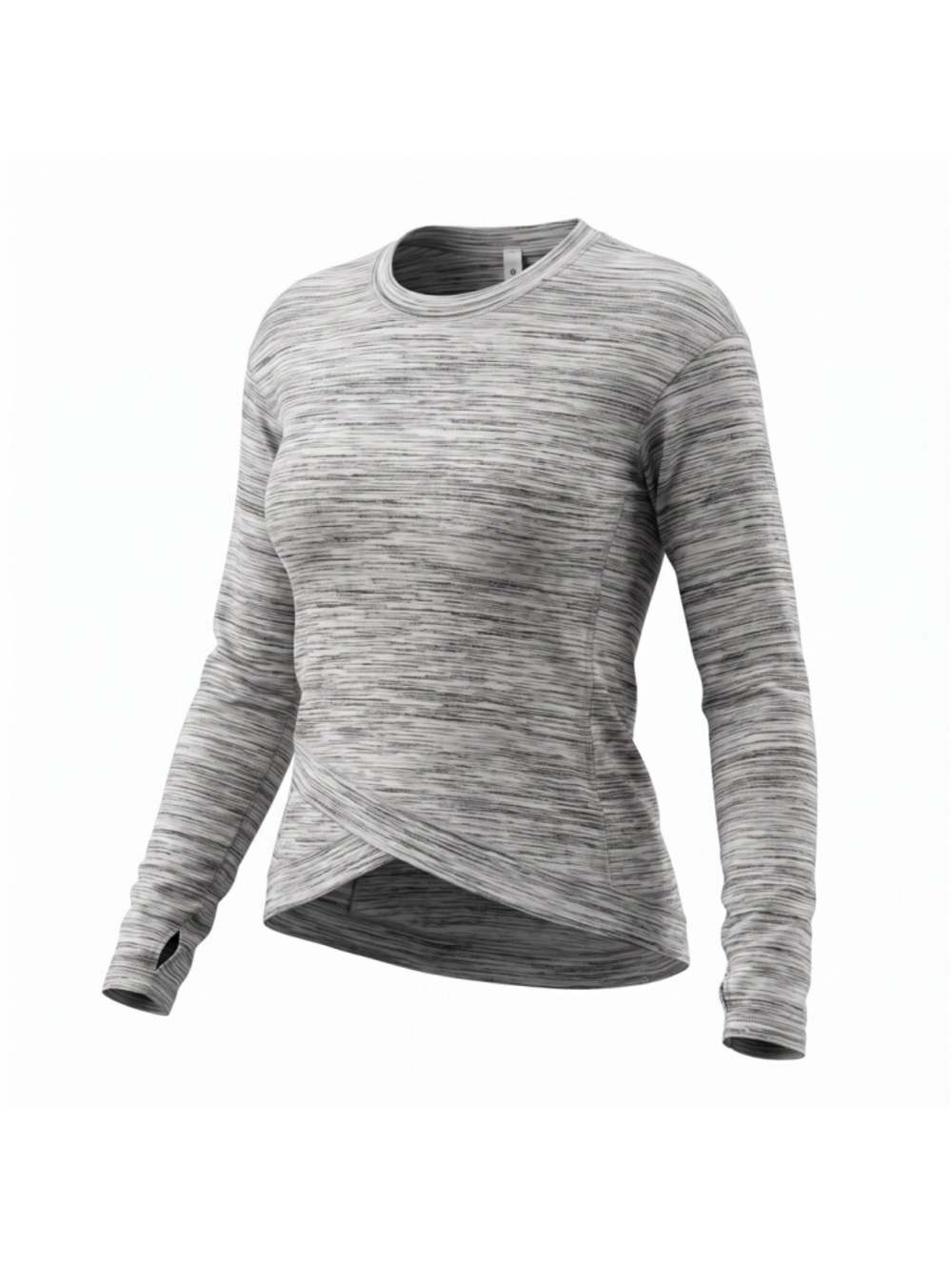 Lululemon Close To Crossing LS Rulu Top Space Dye Camo White Gray Womens Large